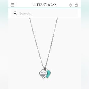 Tiffany and Co double pendant necklace in turquoise. Good condition.